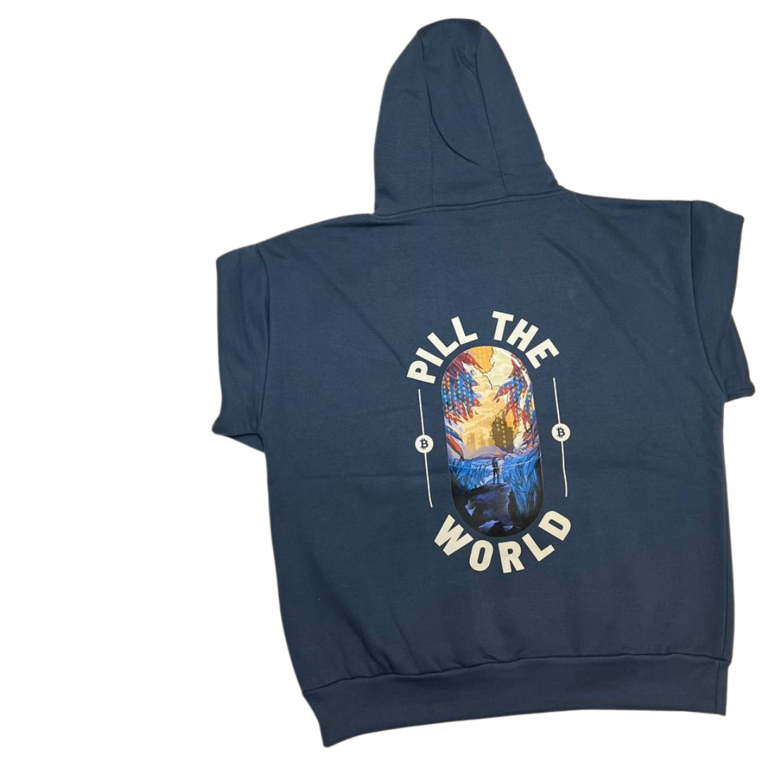 PILL THE WORLD - Deep Blue Hoodie