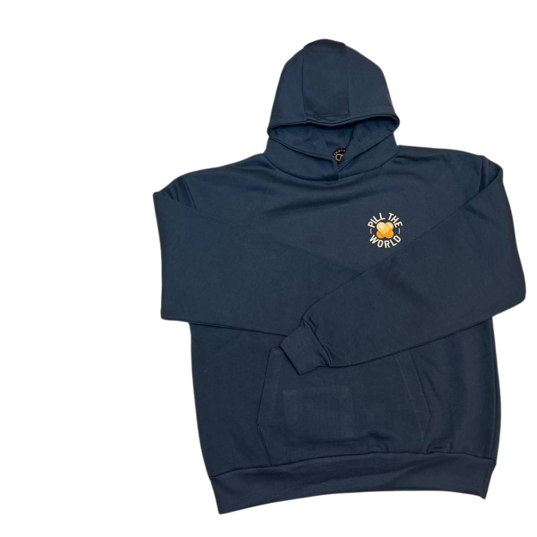 PILL THE WORLD - Deep Blue Hoodie