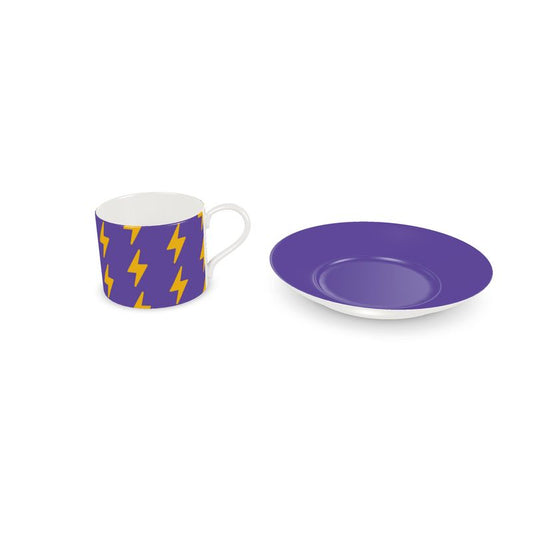 SATOSHE - Bitcoiner's Lightning Cup and Saucer