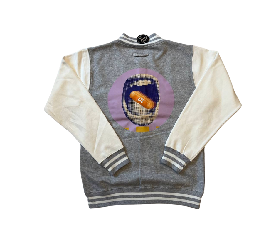 SATOSHE -  Bitcoiner's Orange Pill Baseball Jacket